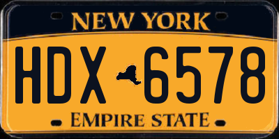 NY license plate HDX6578