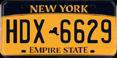 NY license plate HDX6629