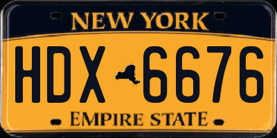 NY license plate HDX6676