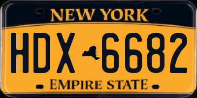 NY license plate HDX6682