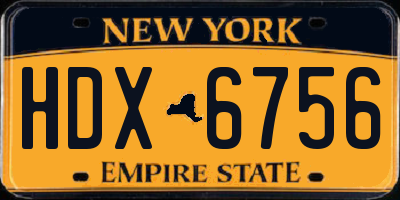 NY license plate HDX6756