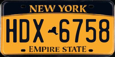 NY license plate HDX6758