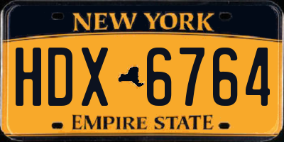 NY license plate HDX6764