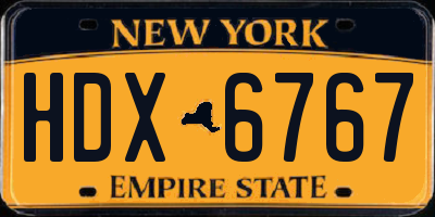 NY license plate HDX6767