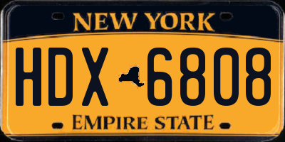 NY license plate HDX6808