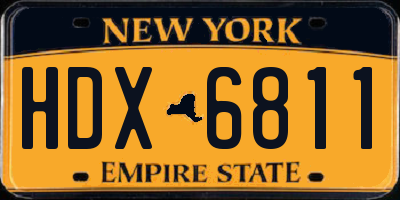 NY license plate HDX6811