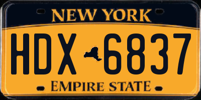 NY license plate HDX6837