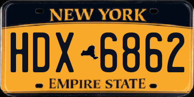 NY license plate HDX6862