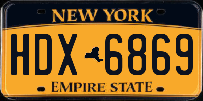 NY license plate HDX6869