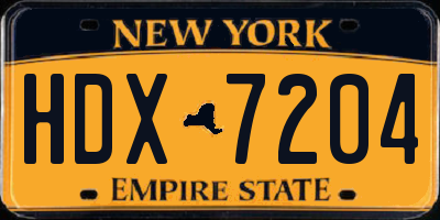 NY license plate HDX7204