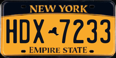 NY license plate HDX7233
