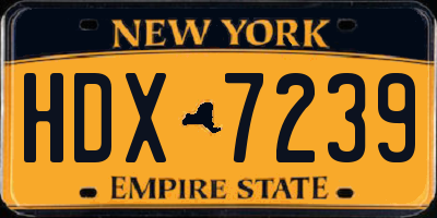 NY license plate HDX7239