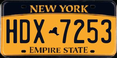 NY license plate HDX7253