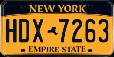 NY license plate HDX7263