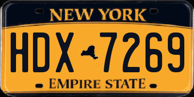NY license plate HDX7269