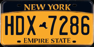 NY license plate HDX7286