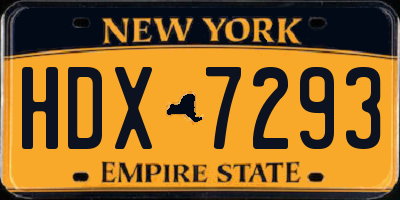 NY license plate HDX7293