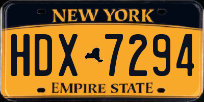 NY license plate HDX7294