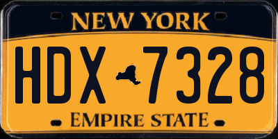 NY license plate HDX7328