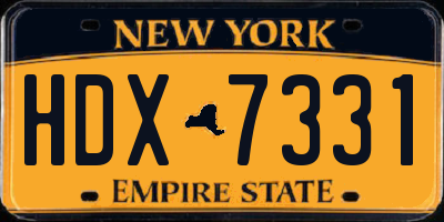 NY license plate HDX7331