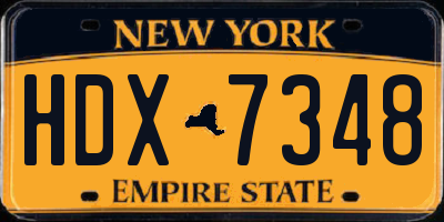 NY license plate HDX7348