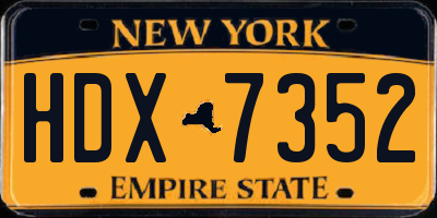 NY license plate HDX7352
