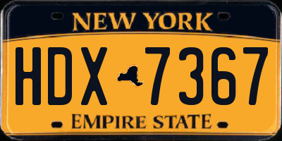 NY license plate HDX7367