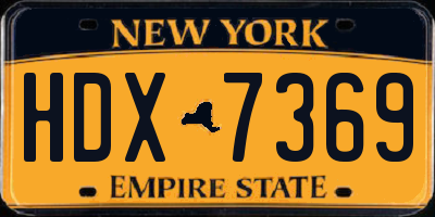 NY license plate HDX7369