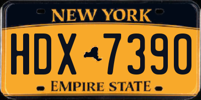 NY license plate HDX7390