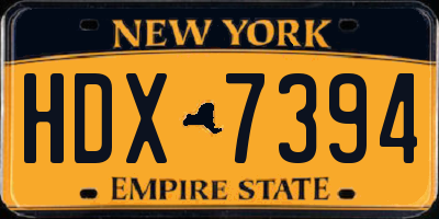 NY license plate HDX7394