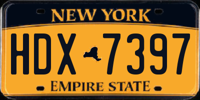 NY license plate HDX7397