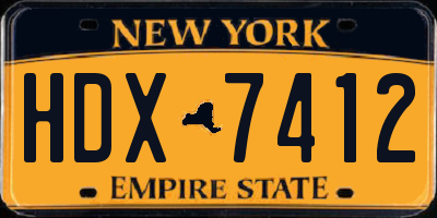 NY license plate HDX7412
