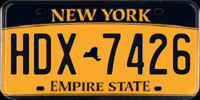 NY license plate HDX7426