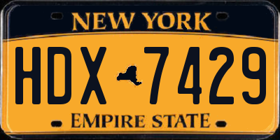 NY license plate HDX7429