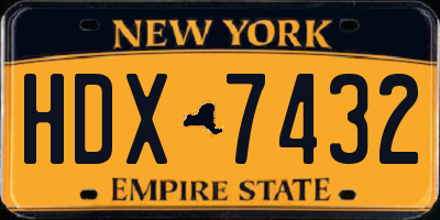 NY license plate HDX7432