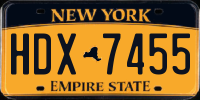 NY license plate HDX7455