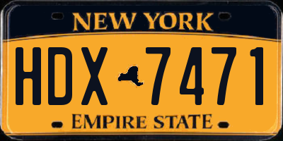 NY license plate HDX7471