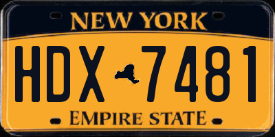 NY license plate HDX7481