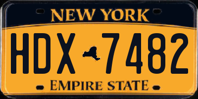 NY license plate HDX7482