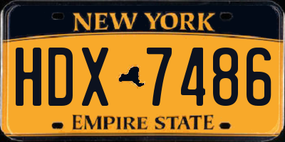 NY license plate HDX7486