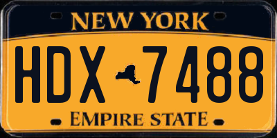 NY license plate HDX7488