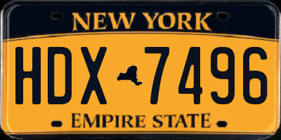 NY license plate HDX7496