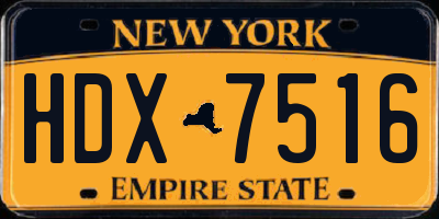 NY license plate HDX7516
