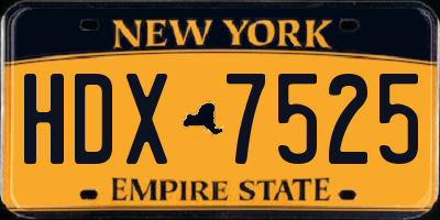 NY license plate HDX7525