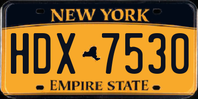 NY license plate HDX7530