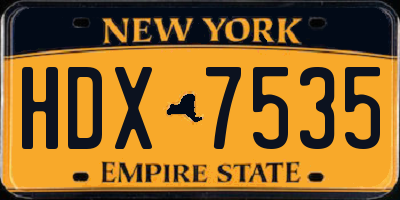 NY license plate HDX7535