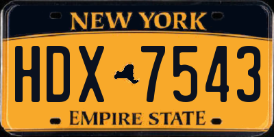 NY license plate HDX7543