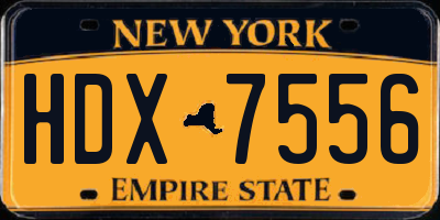 NY license plate HDX7556