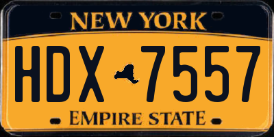 NY license plate HDX7557