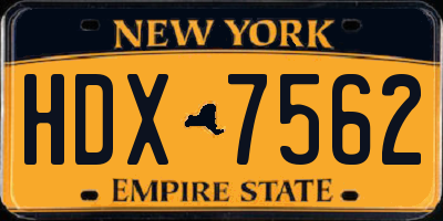 NY license plate HDX7562
